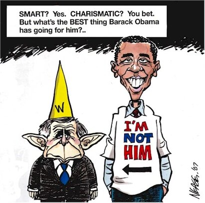 breitbart website calls michelle obama fat in political cartoon. Bush Political Cartoons